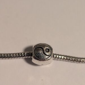 Silver Yin Yang Charm for Pandora Style Bracelet